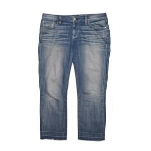 PILCRO $128 Anthropologie Stet Released Hem Cropped Jean Size 28